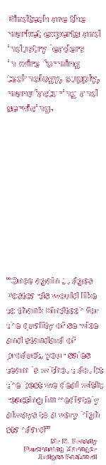 Bindtech are the market experts and industry leaders in wire forming technology, supply, manufacturing and servicing. 'Once again Judges Postcards would like to thank Bindtech for the quality of service and standard of product, your sales team is without doubt the best we deal with; reacting immediately always to a very high standard' - Mr D. Preedy, Purchasing Manager, Judges Postcards